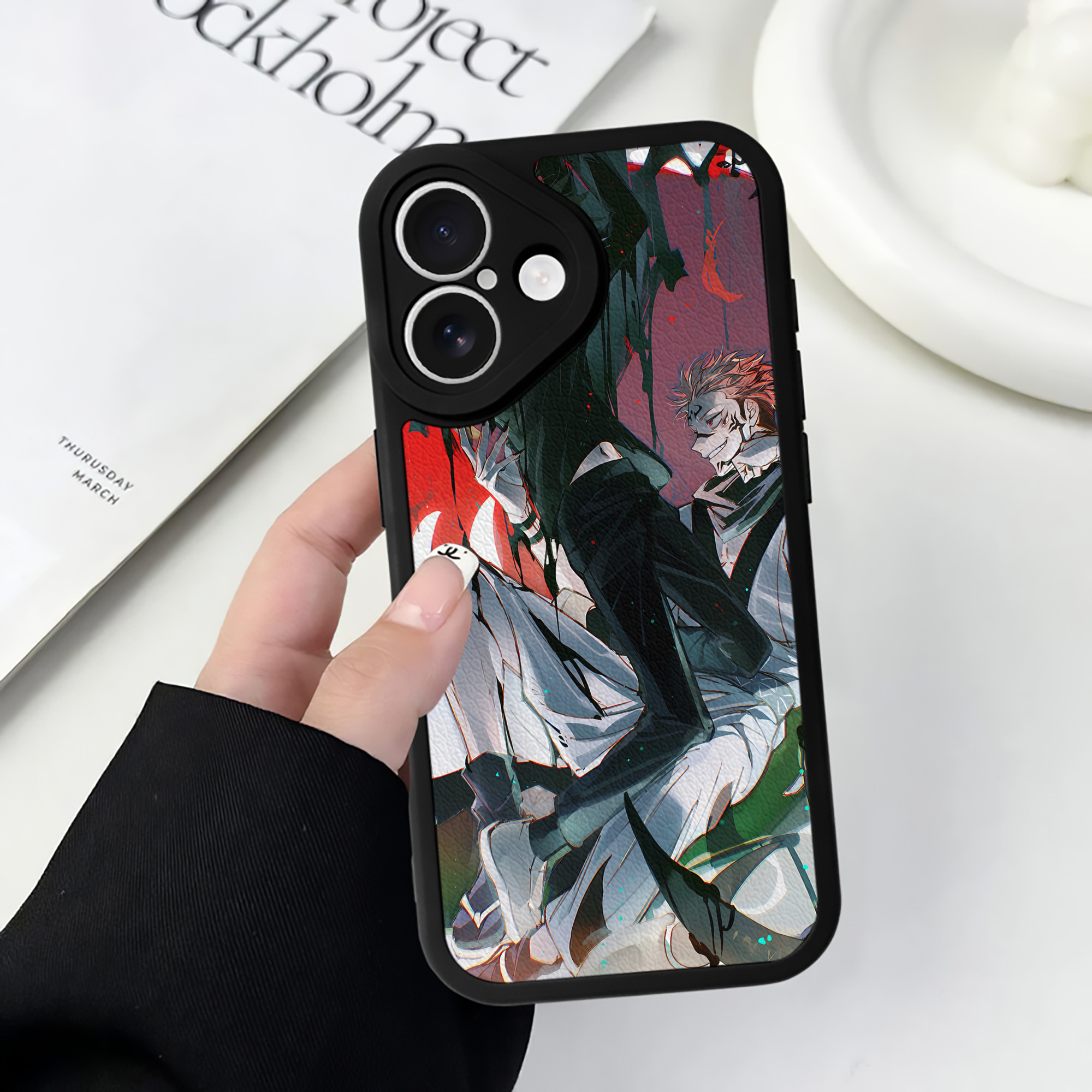 （画像用） 呪術廻戦 Jujutsu Kaisen 【iPhone 16シリーズ対応】シリコンスマホケース（レザー調） 材質：シリコン
